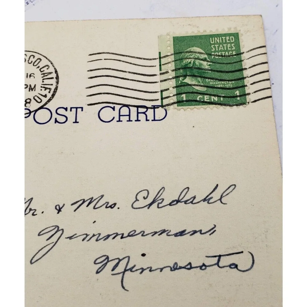 Postcard New Post Office and Federal Building Los Angeles California 1948